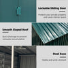 Metal Garden Shed 6 X 4ft Outdoor Yard Storage Tool House Slide Door &VENT GREEN