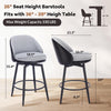 26in Bar Stools Set of 2 Swivel Counter Height Chairs w/ Metal Legs & Footrest