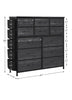 Modern Fabric Chest of Drawers Dresser Storage with Side Pockets & Hooks Bedroom