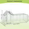 Metal Walk In Chicken Run Galvanized Poultry Hen Cage Coop w/ Cover 3 x 1 x 1.5m