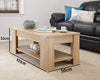 Wooden Coffee Table Lift Top Up With Storage Shelf Living Room Furniture Oak