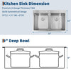 Stainless Steel Double Twin Bowl Kitchen Sink Undermount Inset w/ Waste Kit
