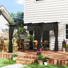 Garden Metal Pergola Retractable Roof Sidewalls Outdoor Gazebo Sun Shade Shelter