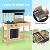 Mud Kitchen for Kids Outdoor Wooden Pretend Play Kitchen with Stoves