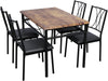 5PCS Wooden Dining Table Set for 4,Kitchen Table&Chairs Set w/Upholstered Seats