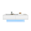 Coffee Table !SALE! High Gloss White LED Storage 2 Drawers Modern Living Room