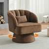 360° Swivel Accent Chair Upholstered Barrel Chair w/Striped Backrest Living Room
