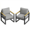 2PCS Aluminum Patio Furniture Armchair Outdoor Chair with Cushions Deck Backyard