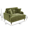 Olive Green Velvet Love Seat - Payton SOF164