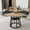 Round Dining Kitchen Table for 4-6 with Storage Dinner Table Dining Room Living