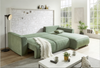 Green Fabric Corner Sofa Double Bed With Storage FREE ASSEMBLY 'Milo' Sofanatic
