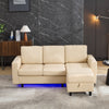 L-Shaped Sofa w/ Storage & USB Charging, LED Lights, Reversible Sofa Sectional