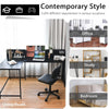 L-Shaped Corner Computer Desk Industrial PC Table Workstation Home Office Large