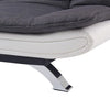 Fabric Sofa Bed 3 Seater Grey Charcoal Duo Contrast Fabric Chrome Legs Recliner