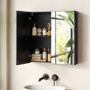 Wooden Hanging 2-Tier Storage Cabinet Medicine Cabinet with Mirror