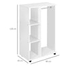 Open Wardrobe with Hanging Rail and Storage Shelves w/Wheels Bedroom-White