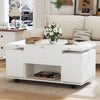 LIFT UP TOP WOODEN COFFEE TABLE WITH STORAGE, CONVERTIBLE DINING TABLE & CHAIRS