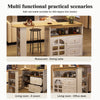 Sideboard Bar Table with Storage Cabinet, Drawer, Spice Rack, Adjustable Shelves