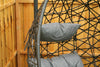 Grey Rattan Swing Patio Garden Weave Hanging Egg Chair & Cushion Indoor Outdoor