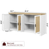 Wooden Sideboard Buffet Storage Cabinet Kitchen Cupboard with 4 Rattan Doors