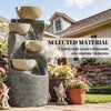 Garden Water Feature, Outdoor Water Fountain with LED Lights and Pump