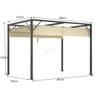 Pergola Steel Frame 3x2M PE Canopy Adjust Shade Pergola Shelter Backyard Beige