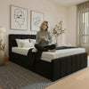 Luxury Plush Velvet Ottoman Bed Frame with Gas Lift Storage, Double & King Sizes
