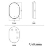 Oval LED Bathroom Mirror Adjustable LED Colors Anti-fog Dimming&Memory Function