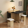 Drop Leaf Dining Table and 4 Stools Set, 5 Piece Foldable Kitchen Table Set