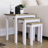 Wooden Nest of Tables 3 Piece Table Set Coffee Side Living Room Furniture