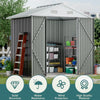6ft x 4ft Garden Storage Shed Galvanised Metal Steel Sheds w/ 2 Door Ventilation