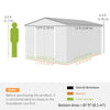 12 x 8 ft Garden Shed, Outdoor Storage Shed with 4 Vents, Dark Grey