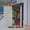 4x10ft Lean To Garden Shed Metal Storage Tool House Pent Roof Grey