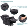 Electric Recliner Chair Fabric Upholstered Armchair Massage Heating Sofa Grey