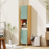 Bathroom Cabinet with Adjustable Shelves and Open Shelves - Green
