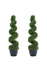 2X Artificial Topiary Tree Fake Spiral Tower Trees Potted Plant IndoorOutdoor UK