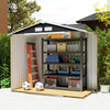 7 x 4ft Garden Shed Storage with Foundation Kit and Vents, Dark Grey