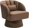 360° Swivel Accent Chair Upholstered Barrel Chair w/Striped Backrest Living Room