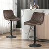 Set of 2 Black Bar Stools, Chicago, Faux Leather, swivel, height adjustable