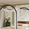Canopy Bed Frame Metal 3ft Single Bed With Headboard & Heavy Duty Slat Support