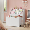 Kids Bookshelf Toy Organiser with Storage Drawer Mobile Children Bookcase White