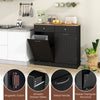70L Kitchen Tilt Out Trash Cabinet Trash Can Cabinet-Black