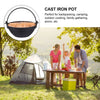 1 set of Outdoor Cast Iron Pot Camping Hanging Cookware Cooking Pot with Lid