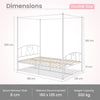 Double Canopy Bed Frame Metal Platform Bed Base with Headboard
