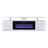 70inch White TV Stand Unit Cabinet with Electric Fireplace & 12 Colour LED Light