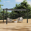 4X3M Heavy Duty Metal Pergola with Retractable Roof Outdoor Garden Gazebo Canopy