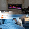 900W/1800W Electric Wall Fireplace 12 LED Flame Effect Timer Remote Heater 152cm