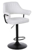 2 X PLUSH WHITE BAR STOOLS, GAS LIFT, BREAKFAST KITCHEN BAR PADDED ARMS & BACK