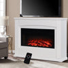 34" Electric Fireplace Heater LED Fire Flame White Surround Suite Free Standing