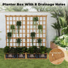 Raised Garden Bed with Lattice Trellis Hanging Roof Elevated Wooden Planter Box